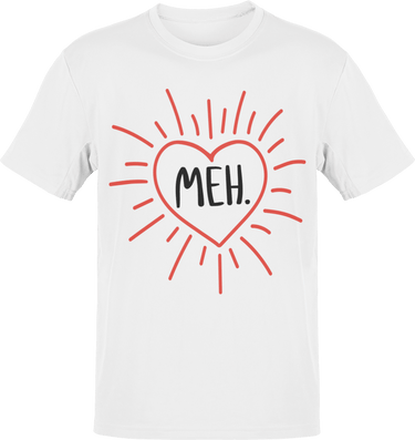 Meh Valentines Exploding Heart Adult Mens T-Shirt 8Ball